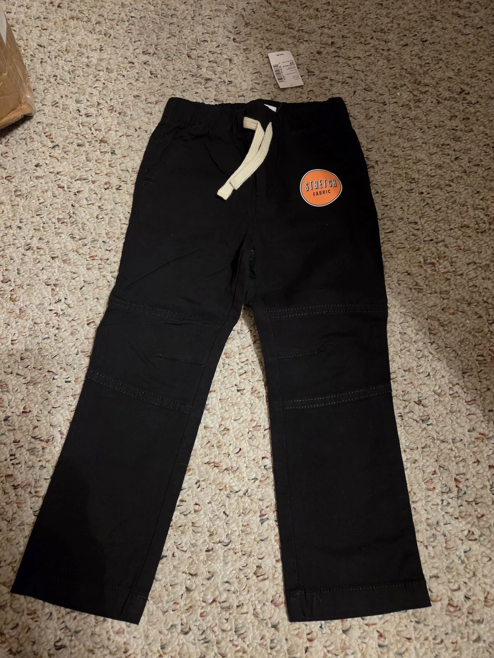 The Children's Place Black Drawstring Jogger Pants with Patch